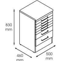 Dulap metalic cabinet medical/stomatologic cu 7 sertare, 500x460x830 mm