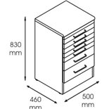 Dulap metalic cabinet medical/stomatologic cu 7 sertare, 500x460x830 mm