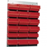 Suport cutii de organizare 400x600 mm, cu 18 cutii roșii