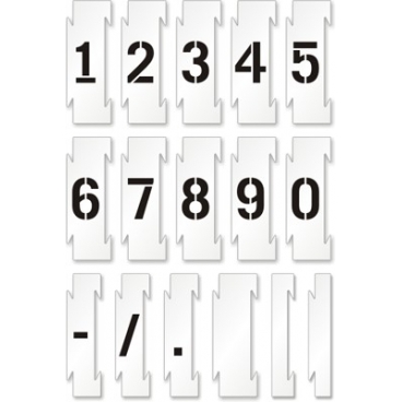 Set sabloane vopsire cifre 0-9 (10 cifre), 5-30 cm inaltime caracter.