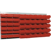 Suport casete de organizare1200x600 mm, incl. 48 casete rosii