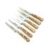 Set 6 cutite friptura, lungime 10cm, maner din lemn de maslin, Sabatier Authentique - Olive.