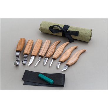 S08 Set de 8 cutite pentru sculptura/cioplit in lemn BeaverCraft