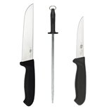 Set negru cutite de macelarit vanat Morakniv Suedia.