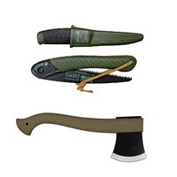 Set topor,cutit si fierastrau bushcraft Morakniv /Fiskars