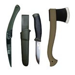 Set cuţit, fierastrau si topor pentru bushcraft/ camping/ vanatoare