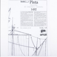 1010 Planuri constructie navomodel Amati Pinta, 1492
