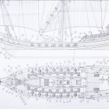 1027 Planuri constructie navomodel Amati, SCIABECCO/XEBEC - Vas cu tunuri 1753