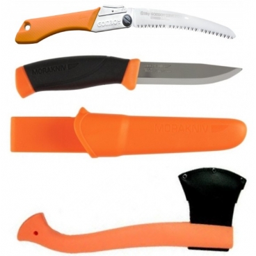 CBS165 Set Cutit Heavy Duty ORANGE, Fierastrau Silky Gomboy curbat 210mm cu 8dinti/30mm si Topor portocaliu