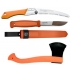 CBS167 Set Cutit Morakniv Kansbol ORANGE, Fierastrau, Silky Gomboy curbat 210mm cu 8dinti/30mm si Topor portocaliu