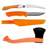 CBS174 Set Cutit Bushcraft Orange, Fierastrau Silky Gomboy curbat 240mm cu 8dinti/30mm si Topor portocaliu