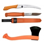 CBS177 Set Cutit Morakniv Kansbol ORANGE, Fierastrau Silky Gomboy curbat 240mm cu 8dinti/30mm si Topor portocaliu