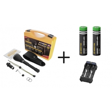 SB24 Set lanterna Armytek Barracuda Pro - Warm cu acumulatori Armytek 18650 Li-Ion 3500 mAh, fara protectie si incarcator